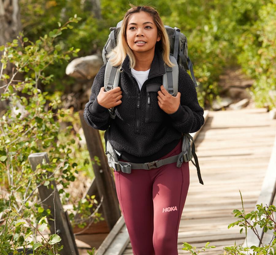 Hoka One One Womens Hoodie - Fleece Sky - Black - EVCI43265